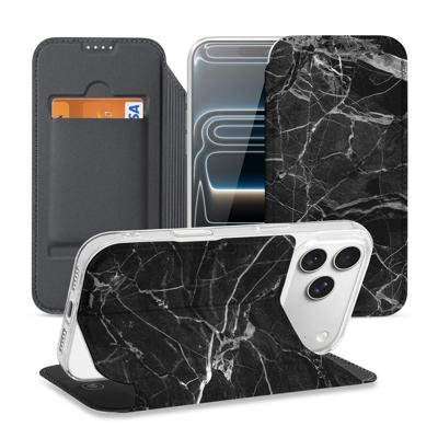 Telefoonhoesje Wallet Case Marmer Zwart
