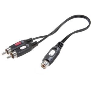 SpeaKa Professional SP-7869924 Cinch Audio Y-adapter [2x Cinch-stekker - 1x Cinch-koppeling] Zwart