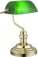 Tafellamp groen messing Banker &apos;Antique&apos; E14 fitting 360mm