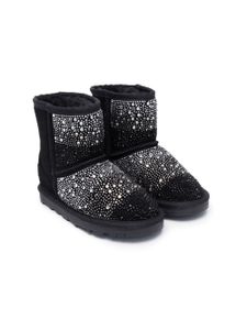 Monnalisa bottines à ornements en cristal - Noir