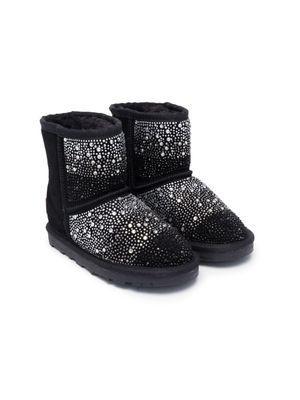 Monnalisa bottines à ornements en cristal - Noir