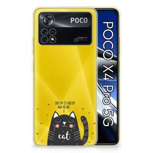 Xiaomi Poco X4 Pro 5G Telefoonhoesje met Naam Cat Good Day