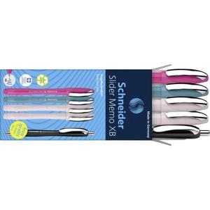 Schneider Schreibgeräte 5 stuk(s) Etui 4x Memo + 1x Rave sortiert 150255 Balpen Kleur inkt: Blauw N/A