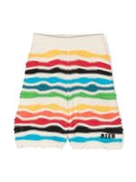 MSGM Kids short en maille à effet usé - Tons neutres