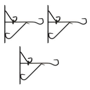 Muurhaken voor bloempotten zwart 25 cm 3 stuks
