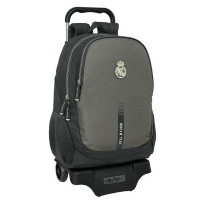 Schoolrugzak met Wielen Real Madrid C.F. Grijs 32 x 44 x 16 cm