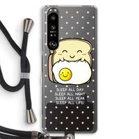 Sleep All Day: Sony Xperia 1 III Transparant Hoesje met koord