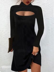 Turtleneck Casual Plain Regular Fit Dress