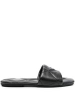 Emporio Armani sandales en cuir artificiel - Noir