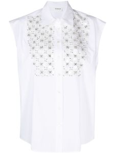 P.A.R.O.S.H. blouse en coton à design sans manches - Blanc