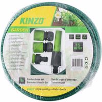 Kinzo Garden tuinslang set met opzetstukken 15 meter - Tuinslangen - thumbnail