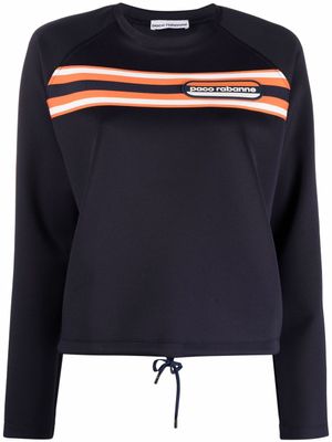 Rabanne sweat à patch logo - Bleu