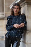 Colourful Rebel Rumi Flower T-shirt  Zwart Dames - Loose Fit - Katoen - thumbnail