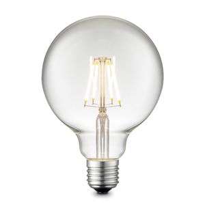 Edison Vintage LED lamp E27 LED filament lichtbron, Deco Globe G95, 9.5/9.5/13.5cm, Helder, Retro LED lamp Dimbaar, 4W 440lm 3000K, warm wit licht, geschikt voor E27 fitting