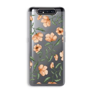 Peachy flowers: Samsung Galaxy A80 Transparant Hoesje