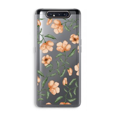 Peachy flowers: Samsung Galaxy A80 Transparant Hoesje