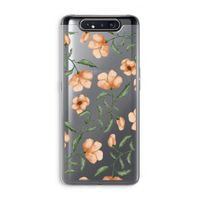 Peachy flowers: Samsung Galaxy A80 Transparant Hoesje