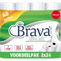 Brava Ultra Soft Toiletpapier - 48 Rollen. 3-Laags. Ultiem Comfort. FSC