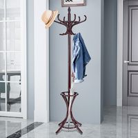 Staande Kapstok hout 12 Haken Home Hoed Jas Hanger Boom 12 met Paraplu Houder Kapstok