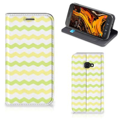 Samsung Galaxy Xcover 4s | Hoesje met Magneet | Waves Yellow
