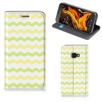Samsung Galaxy Xcover 4s | Hoesje met Magneet | Waves Yellow