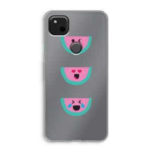 Smiley watermeloen: Google Pixel 4a Transparant Hoesje