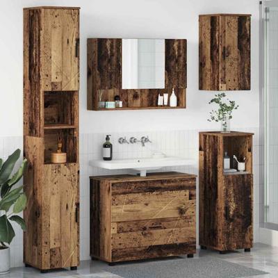 Badkamermeubelset 5 pcs Oud hout 30 x 35 x 192 cm Bewerkt hout