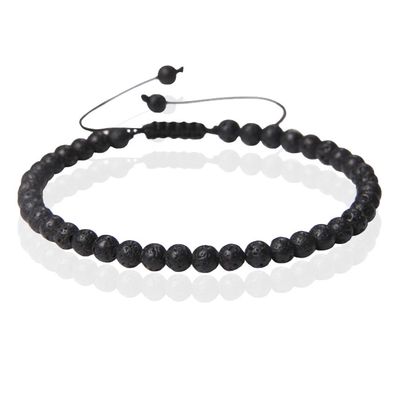 Memphis No.1 Armband - 4mm Lava Stone