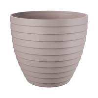 Bloempot/plantenpot Florenzia - taupe - kunststof - D30 x H26,8 cm - voor buiten/binnen