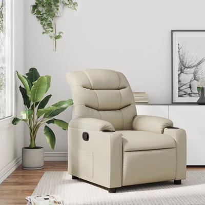 Fauteuil verstelbaar kunstleer crmekleurig