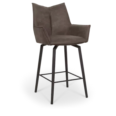 Barstoel Faya - Ecoleder Bruin/Zwart (sale)