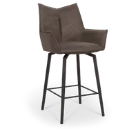 Barstoel Faya - Ecoleder Bruin/Zwart (sale) - thumbnail