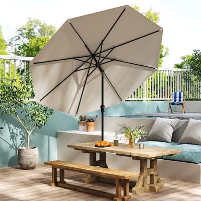 270 cm Grote Terrasparasol Kantelbare Marktscherm met Zwengel Zonbestendige Tafelparasol Parasol voor Tuin Strand Zwembad