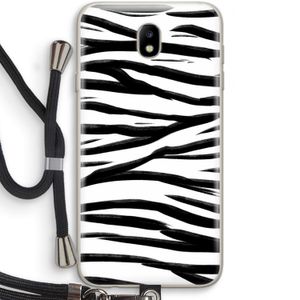 Zebra pattern: Samsung Galaxy J7 (2017) Transparant Hoesje met koord