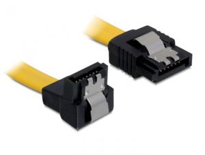 DeLOCK 82811 SATA kabel recht/haaks 6Gb/s male/male 0.5m geel