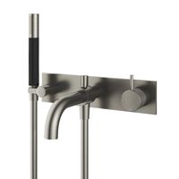 Hotbath Cobber X afbouwdeel met inbouwdeel voor douche/badmengkraan, automatische omstelinrichting geborsteld nikkel HBCB026 / CX026EXTGN