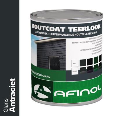 Afinol Houtcoat Teerlook Glans Antraciet 750 ml