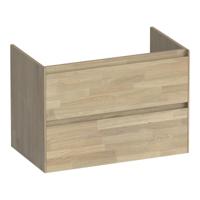 Brauer Inspire - Onderkast 80 cm - met 2 Softclose Lades Greeploos en 1 Sifon Uitsparing - Vingerlas Eiken Grijs