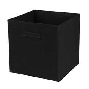 Opbergmand/kastmand Square Box - karton/kunststof - 29 liter - zwart - 31 x 31 x 31 cm