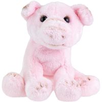 Pluche knuffel dieren zittend varken 15 cm - thumbnail