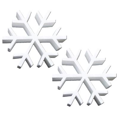 Piepschuim ijskristal/sneeuwvlok vorm - 2x - wit - 20 x 5 cm - hobby/knutselmateriaal