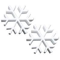 Piepschuim ijskristal/sneeuwvlok vorm - 2x - wit - 20 x 5 cm - hobby/knutselmateriaal