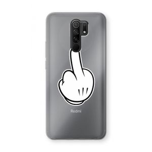 Middle finger white: Xiaomi Redmi 9 Transparant Hoesje
