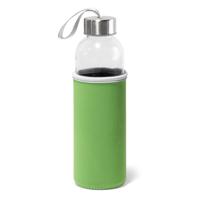 Sport waterfles/drinkfles - met softshell beschermhoes groen - 520 ml - Sportfles - Bidon - thumbnail