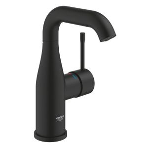 Grohe Essence New 1-gats wastafelkraan m-size m. gladde body voorsprong 11.4cm phantom black 24176KF1