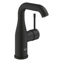 Grohe Essence New 1-gats wastafelkraan m-size m. gladde body voorsprong 11.4cm phantom black 24176KF1 - thumbnail