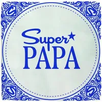 Plenty Gifts tegeltje keramiek super papa 10x10cm blauw, wit