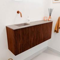 Toiletmeubel Mondiaz Joya Dlux | 101.6 cm | Meubelkleur Ruby | Faye wastafel Saba Wasbak Links | Zonder kraangat(en)