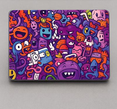 Funky cartoon eten laptop sticker