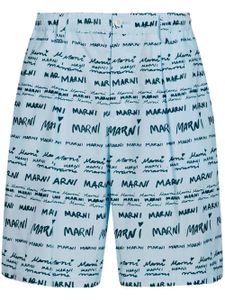 Marni short Mega Marni en popeline - Bleu